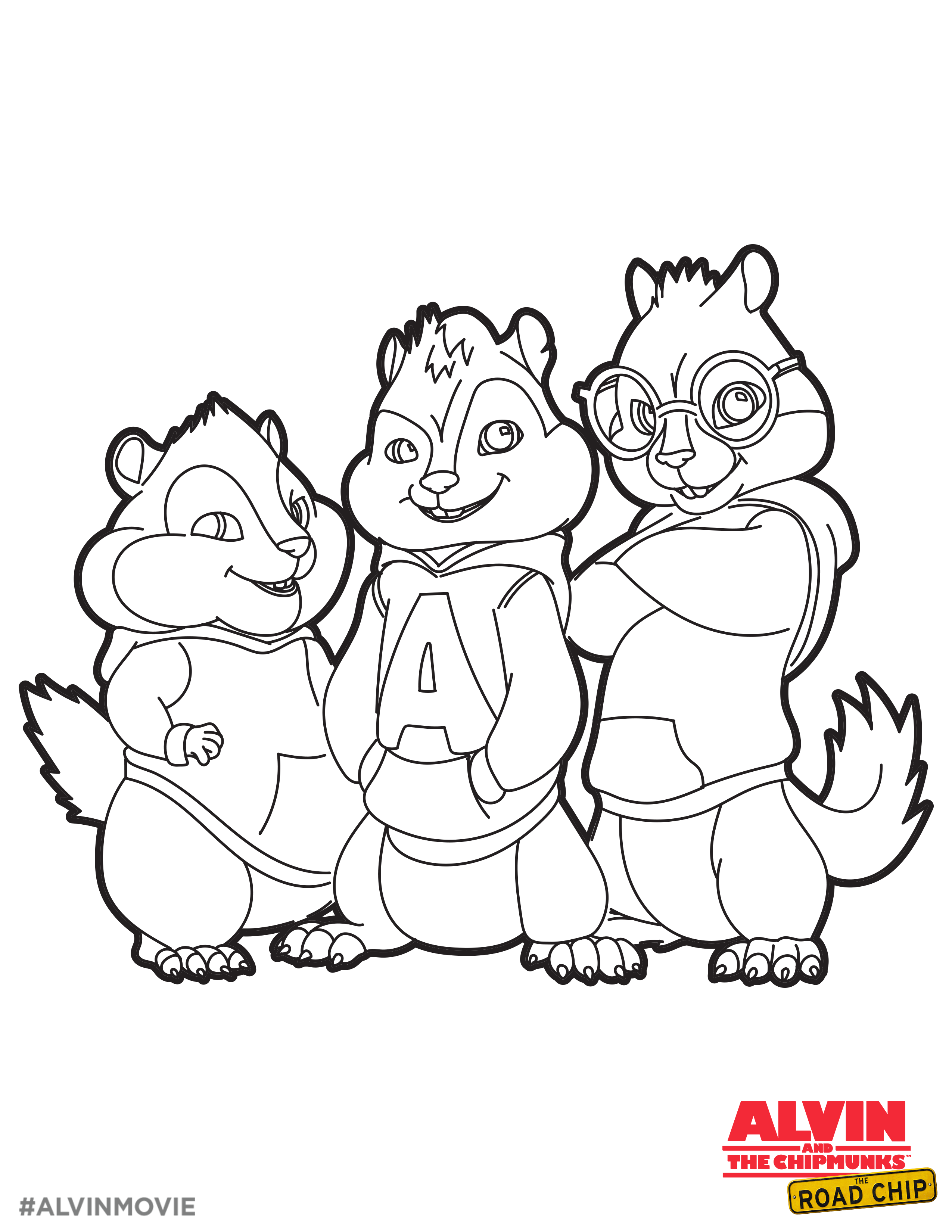 2550x3300 Alvin And The Chipmunks Free Coloring Printable Alvin - Alvin And The Chipmunks Drawing