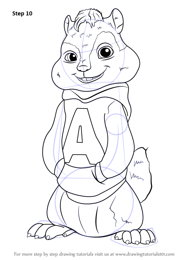 597x844 Learn How To Draw Alvin From Alvin And The Chipmunks - Alvin Drawing