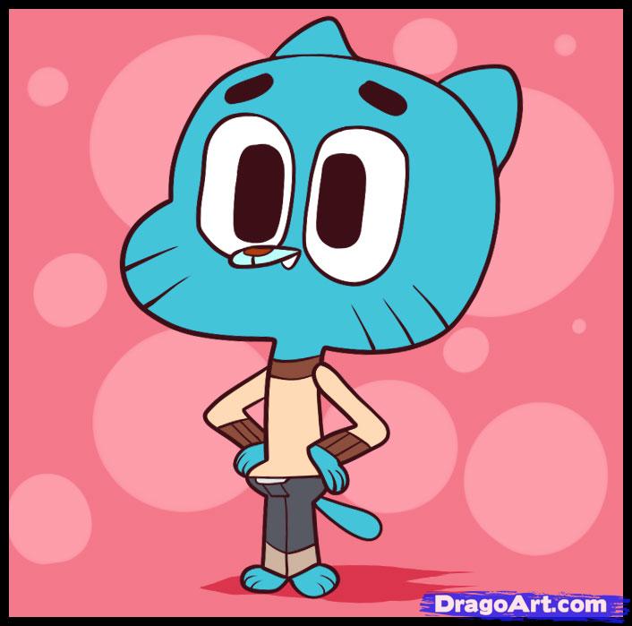 706x699 How To Draw Gumball, Step - Amazing Cartoon Drawings