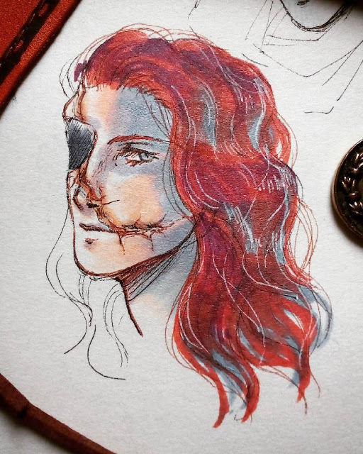 512x640 amazing drawings of hester shaw making the mortal engines movie - Amazing Drawings