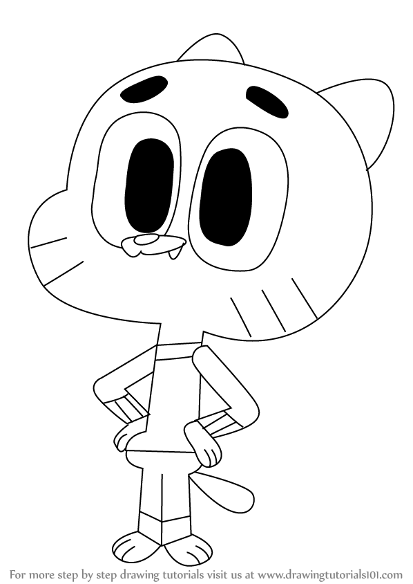 598x844 how to draw gumball watterson from the amazing world of gumball - Amazing World Of Gumball Drawings