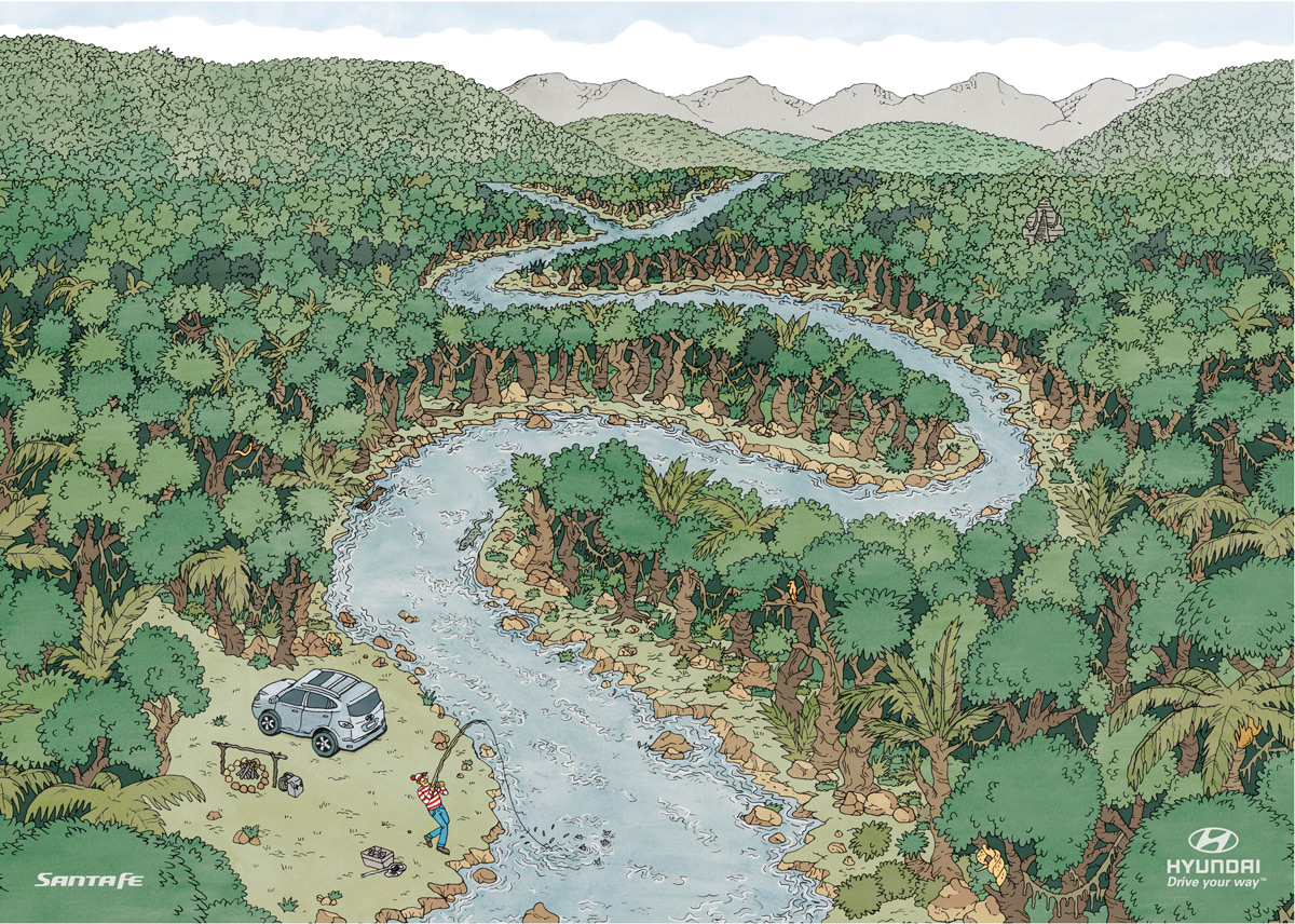 1200x856 print advert - Amazon Rainforest Drawing