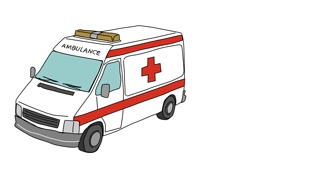 320x180 animated drawing of hospital emergency medical ambulance van - Ambulance Drawing