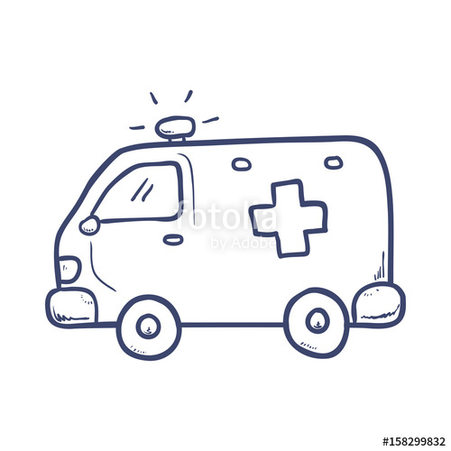 500x500 emergency ambulance draw icon vector illustration graphic design - Ambulance Drawing