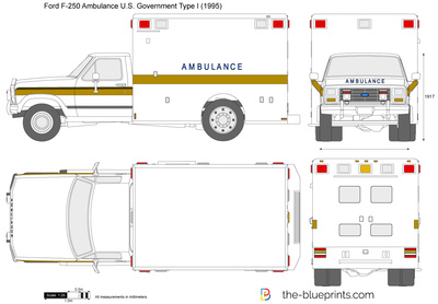 400x278 ford f ambulance u s government type i vector drawing - Ambulance Drawing