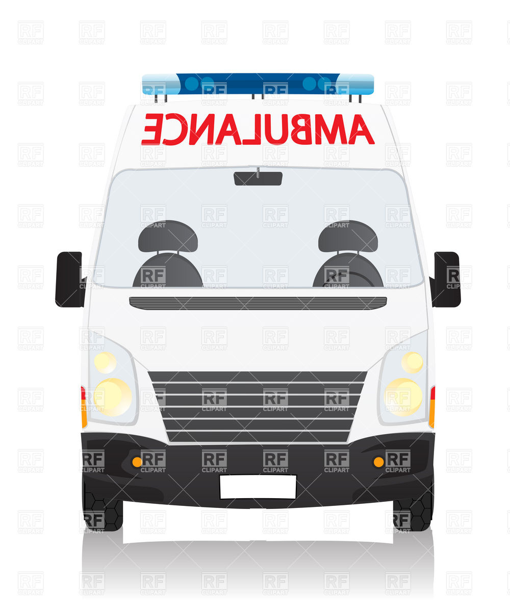 1000x1200 front view drawing of an ambulance car vector image - Ambulance Drawing