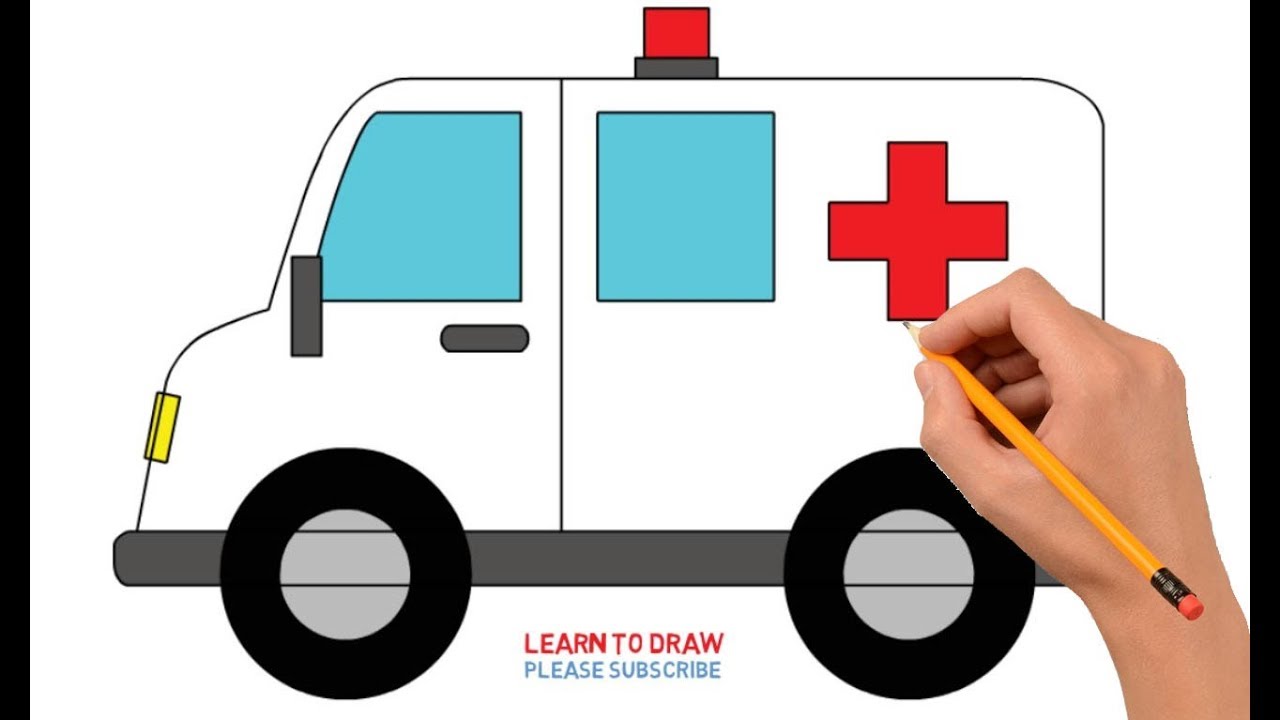 1280x720 how to draw ambulance step - Ambulance Drawing