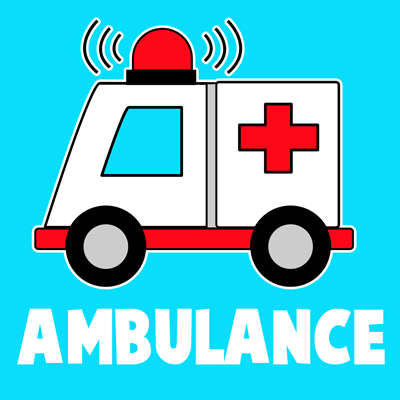 400x400 how to draw cartoon ambulances for kids - Ambulance Drawing