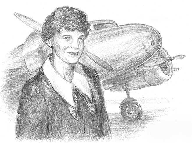660x493 Amelia Earhart - Amelia Earhart Drawing
