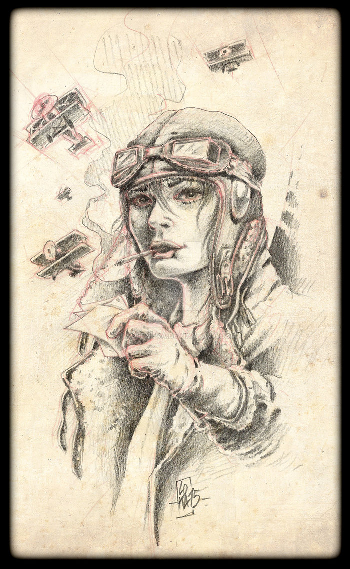 701x1139 Aviatrice, Hommage A Amelia Earhart - Amelia Earhart Drawing