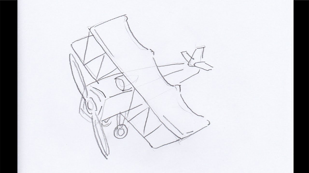 1280x720 How To Draw An Airplane - Amelia Earhart Drawing