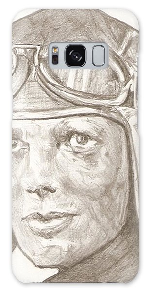 309x600 Amelia Earhart Drawing Galaxy Case For Sale - Amelia Earhart Drawing