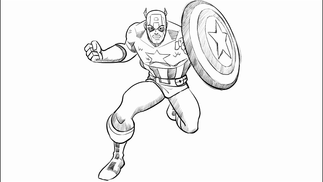 1280x720 How To Draw Captain America - America Drawing