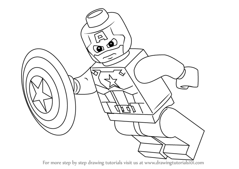 800x566 Learn How To Draw Lego Captain America - America Drawing
