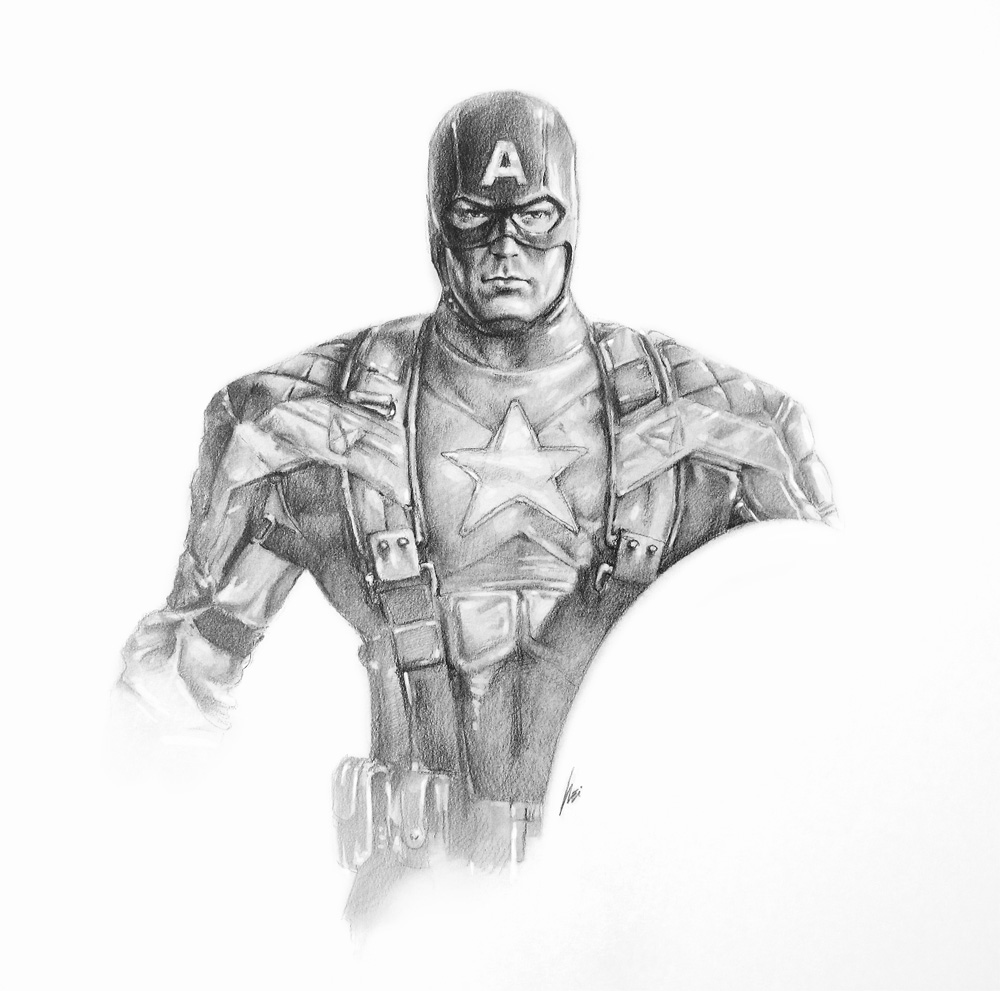 1000x991 avengers captain america movie drawing art of wei - America Drawing