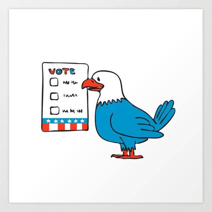 700x700 american eagle voting election ballot drawing art print - American Eagle Drawing