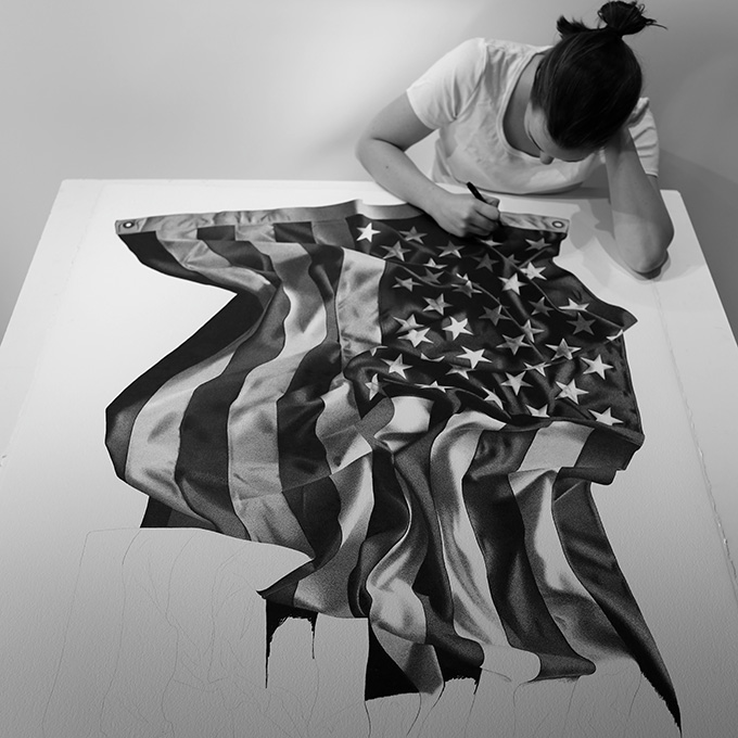 680x680 Hand Drawn American Flag - American Flag Drawing