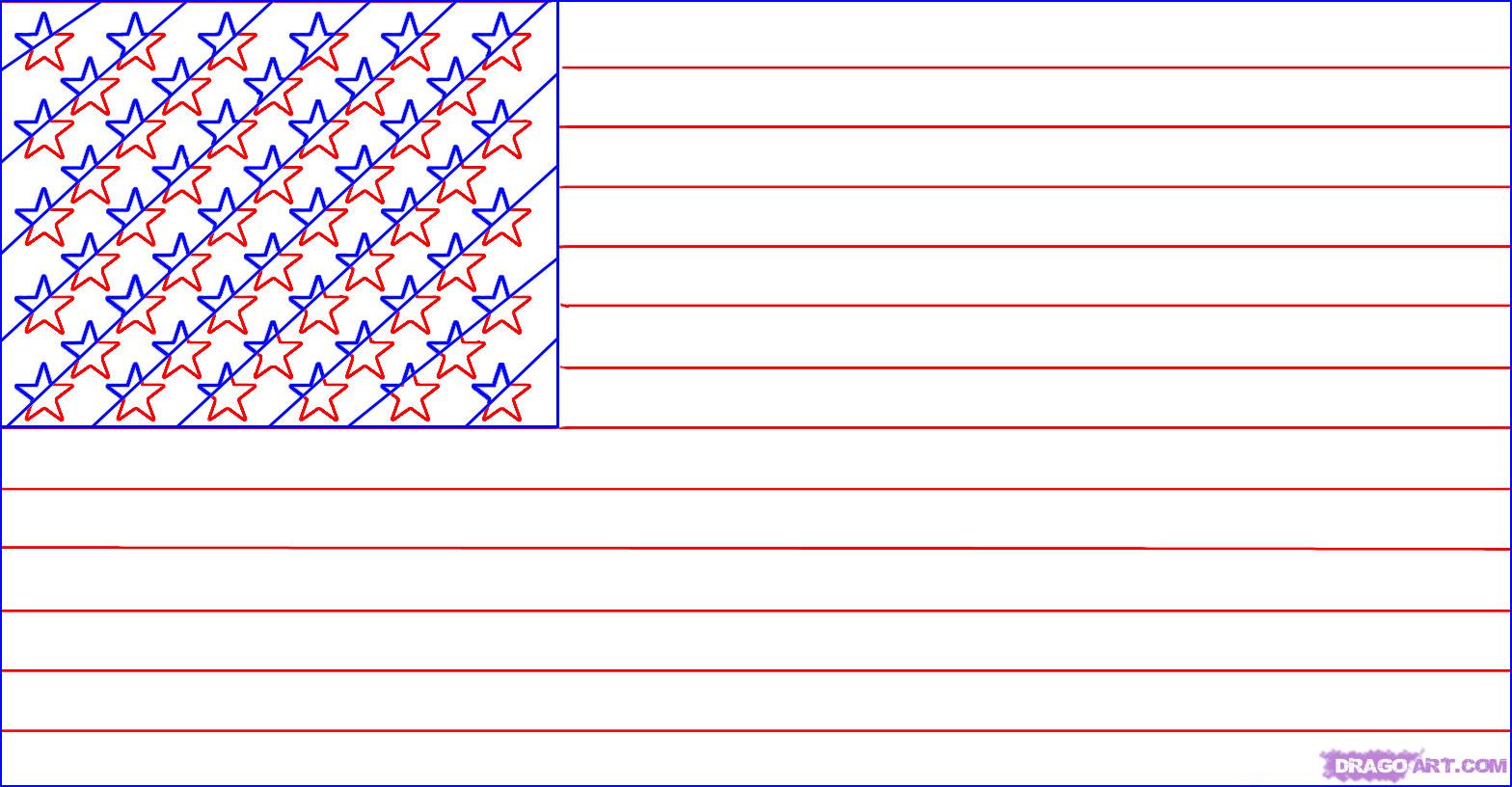 1568x816 How To Draw The American Flag, Step - American Flag Drawing