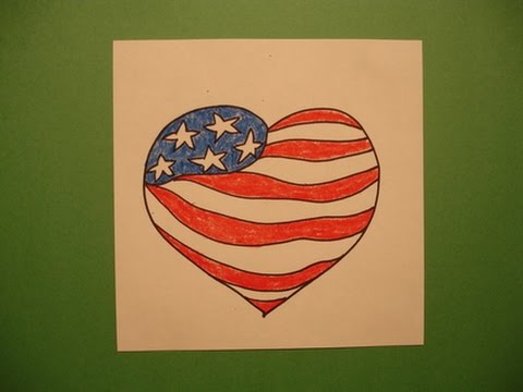 480x360 Let's Draw An American Flag Heart! - American Flag Drawing