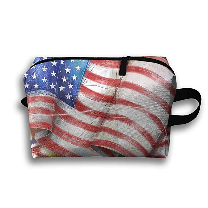 679x679 American Flag Drawing Cosmetic Bags Makeup Organizer - American Flag Drawing