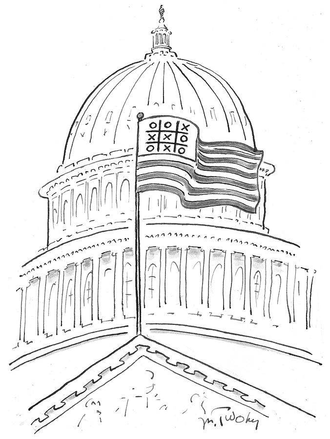 676x900 Noughts And Crosses On An American Flag Drawing - American Flag Drawing