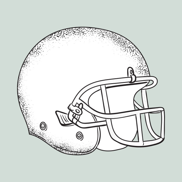 630x630 American Football Helmet Black And White Drawing - American Football Drawing