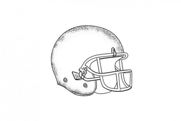 580x387 American Football Helmet Black And White Drawing - American Football Drawing