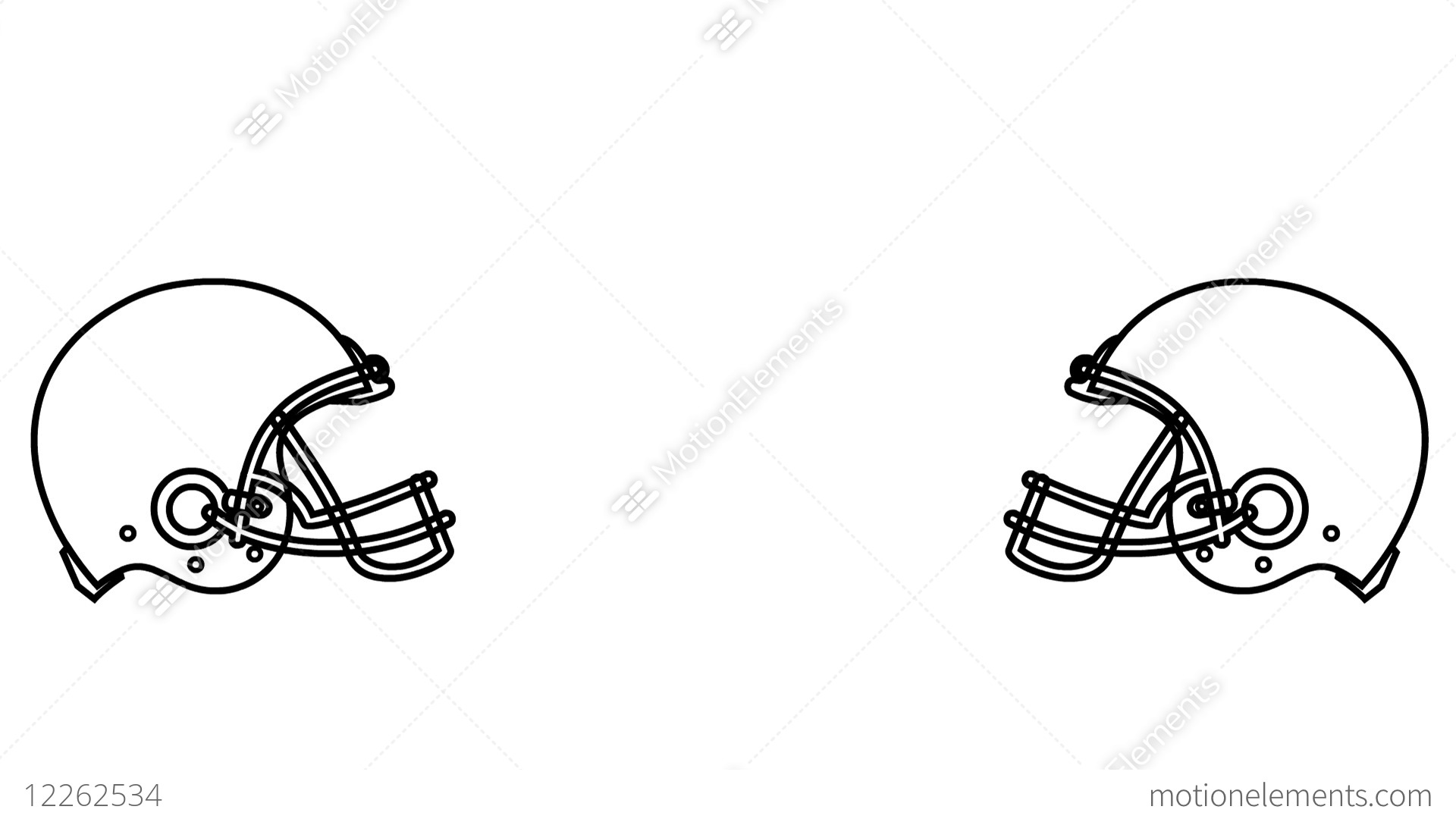 1920x1080 American Football Helmet Crashing Colliding Drawing Animation - American Football Drawing