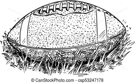 450x277 American Football Ball Vector Hand Drawing Illustration Vector - American Football Drawing