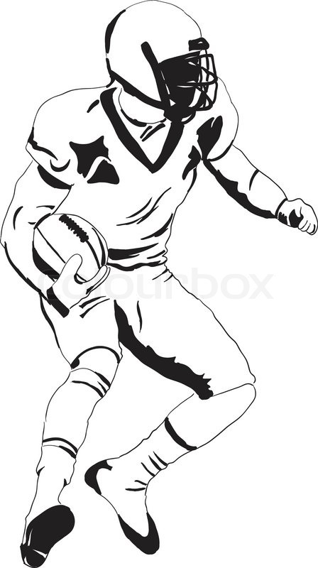 448x800 Player In American Football Stock Vector Colourbox - American Football Drawing