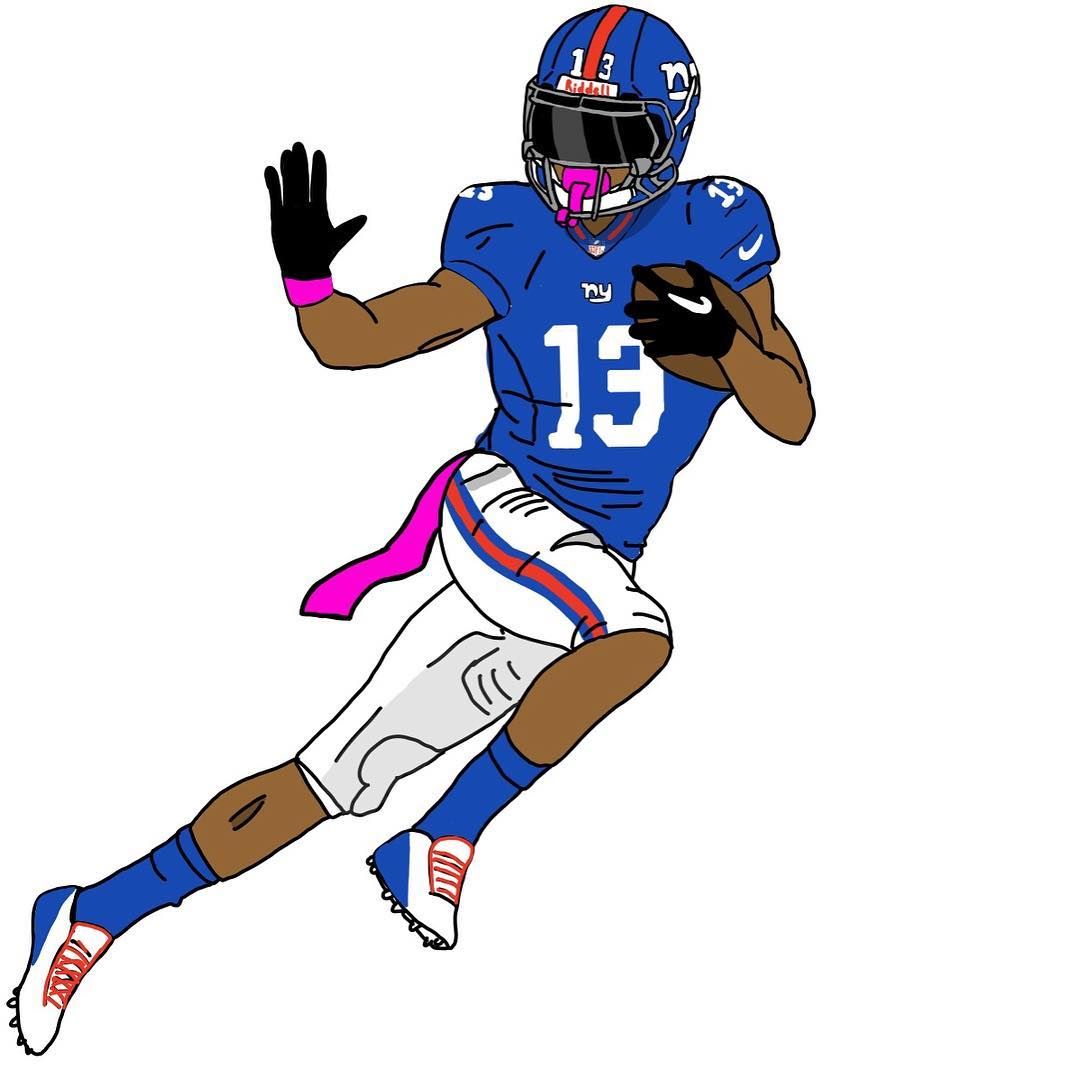 1080x1080 Nfl Official New York Giants Odell Beckham Jr, Football Player - American Football Drawing