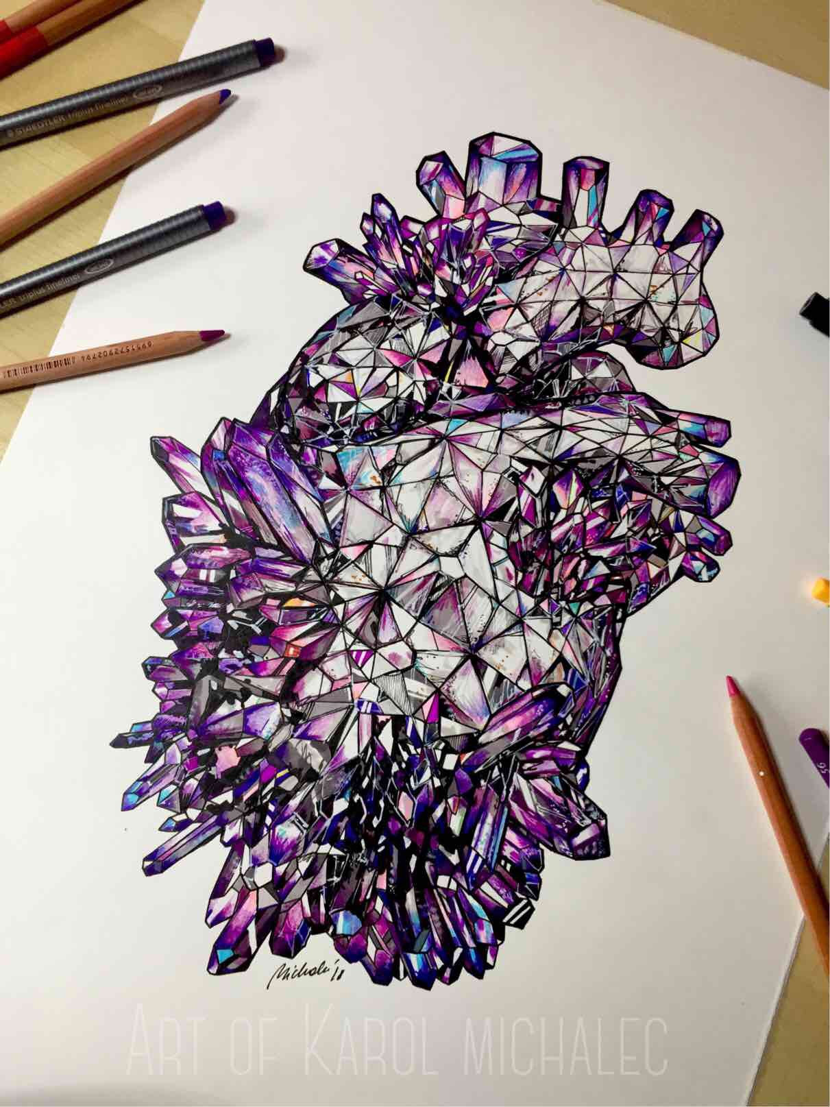 1211x1615 Amethyst Heart Drawing - Amethyst Drawing