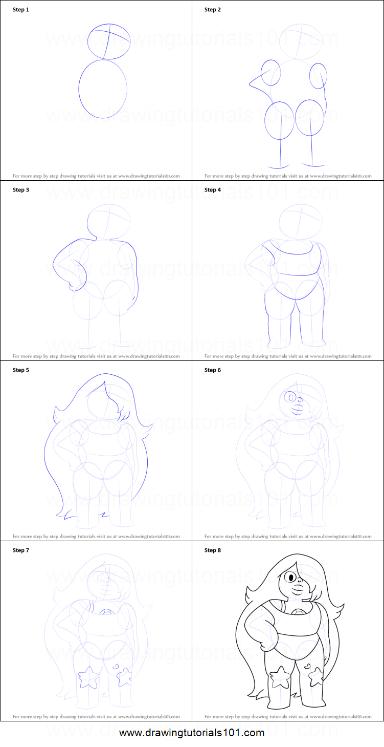 751x1459 How To Draw Amethyst From Steven Universe Printable Step - Amethyst Drawing