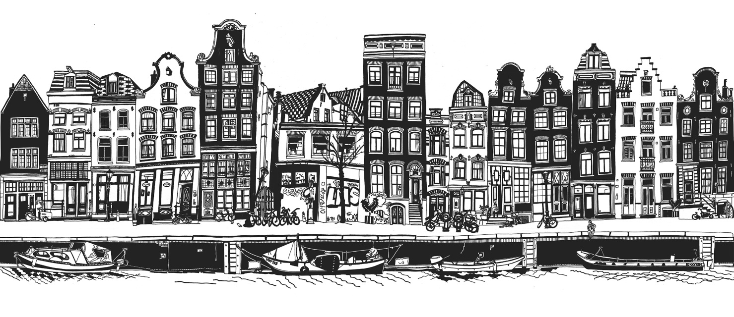 1479x640 ellessi drawing amsterdam black and white - Amsterdam Drawing