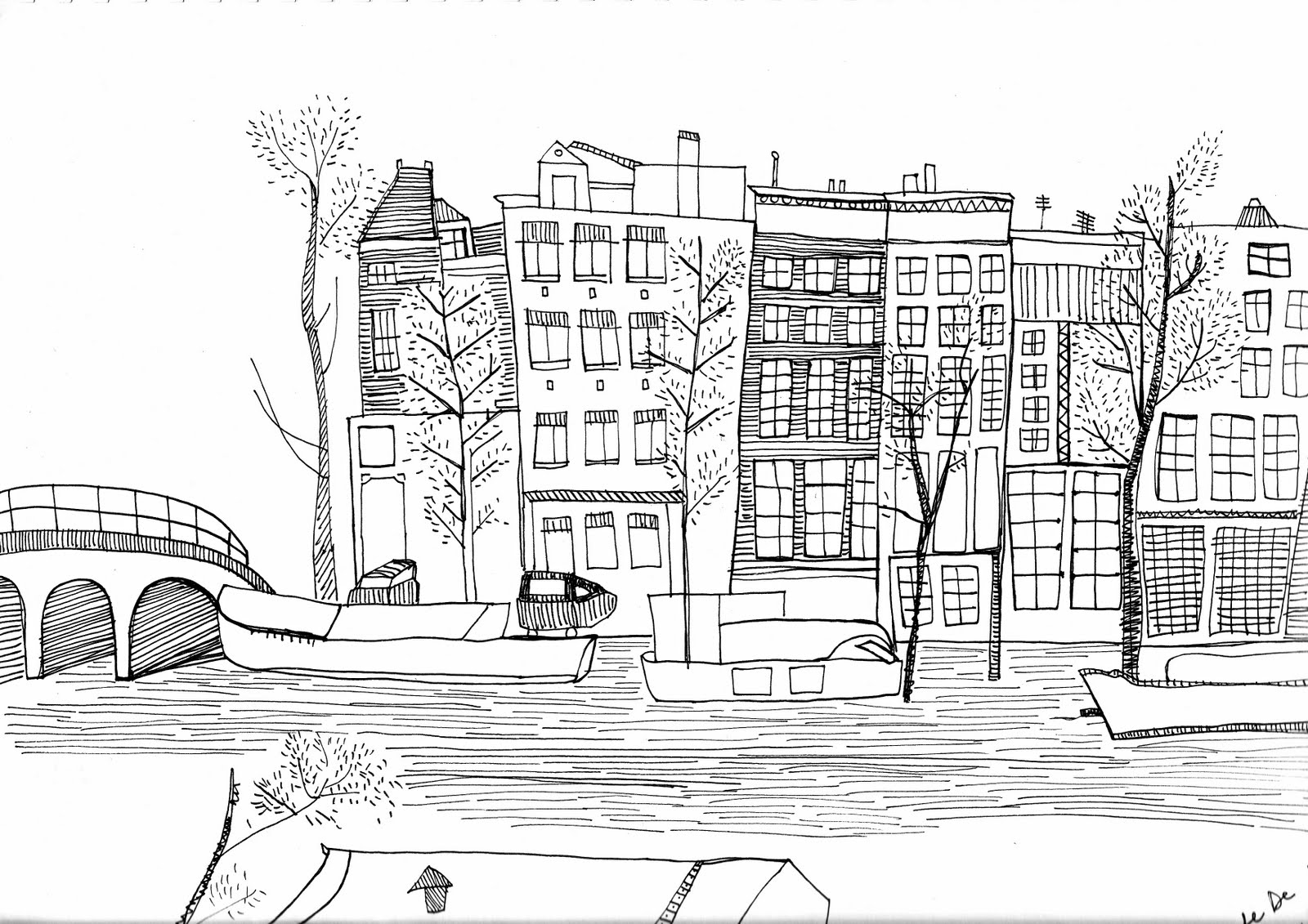 1600x1131 kalo make art blog travel drawings - Amsterdam Drawing