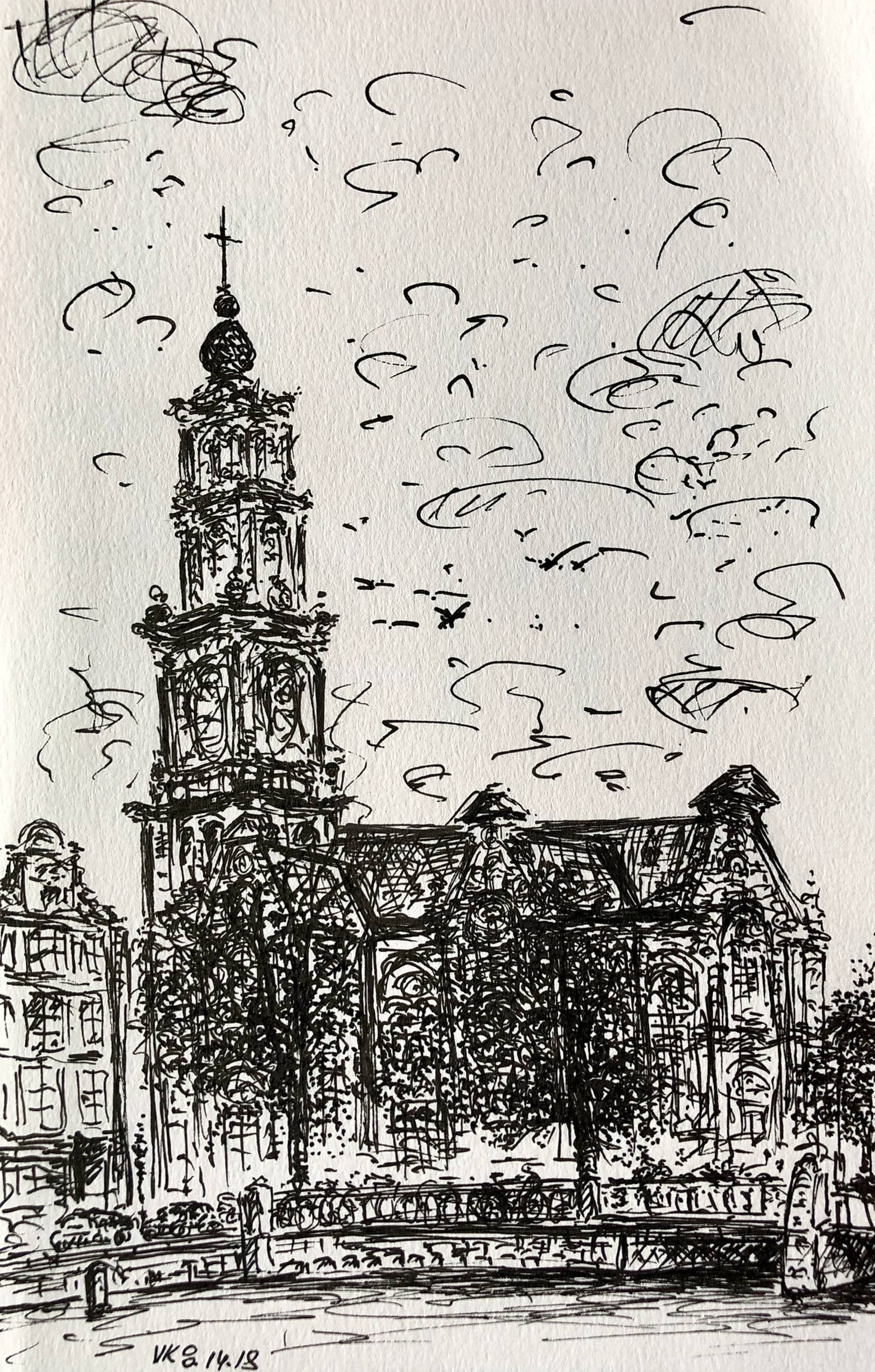 1920x3011 old kirk, amsterdam drawing - Amsterdam Drawing