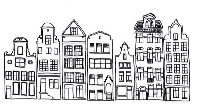 640x360 graphic amsterdam houses - Amsterdam Drawing