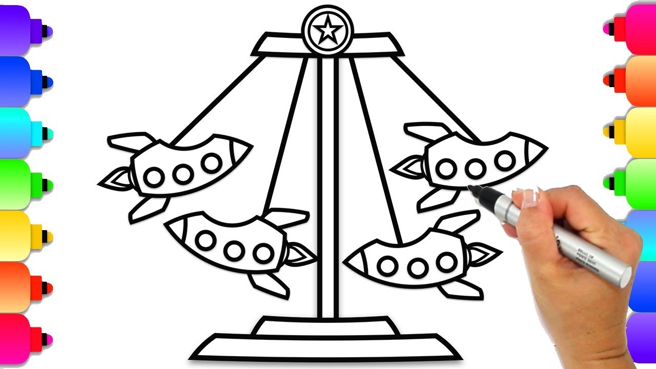 1280x720 how to draw an amusement park ride carnival ride coloring - Amusement Park Drawing