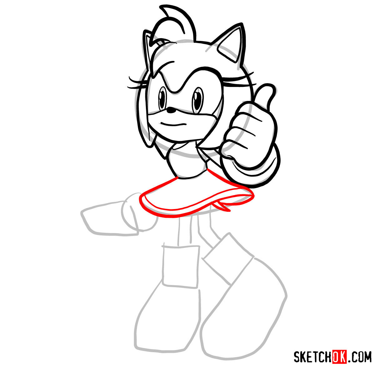 1200x1200 how to draw amy rose sonic the hedgehog - Amy Rose Drawing