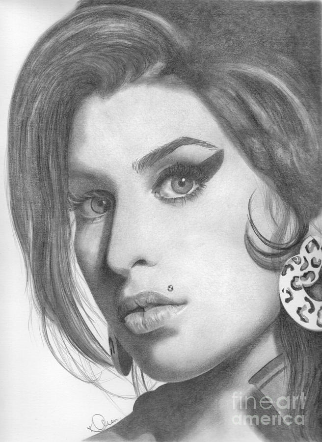 656x900 Amy Winehouse Drawing - Amy Winehouse Drawing