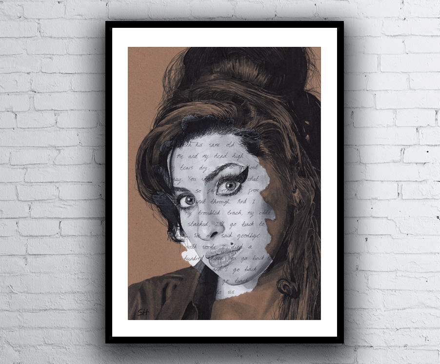902x746 Amy Winehouse Portrait Drawing - Amy Winehouse Drawing