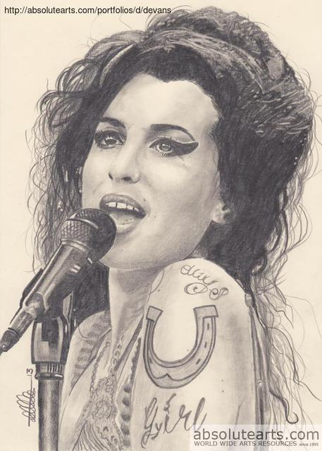457x640 Dallas Evans Artwork Amy Winehouse Original Drawing Pencil - Amy Winehouse Drawing