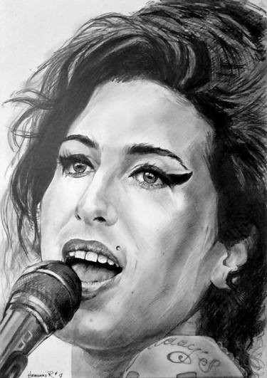 375x531 Drawing Of Amy Winehouse Drawing - Amy Winehouse Drawing
