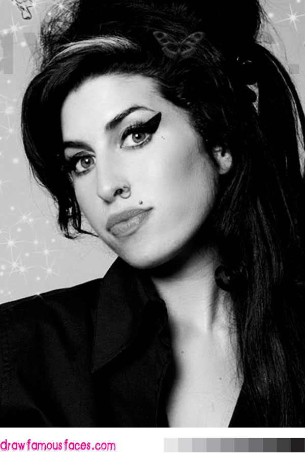 600x890 How To Draw Amy Winehouse Draw Famous Faces - Amy Winehouse Drawing