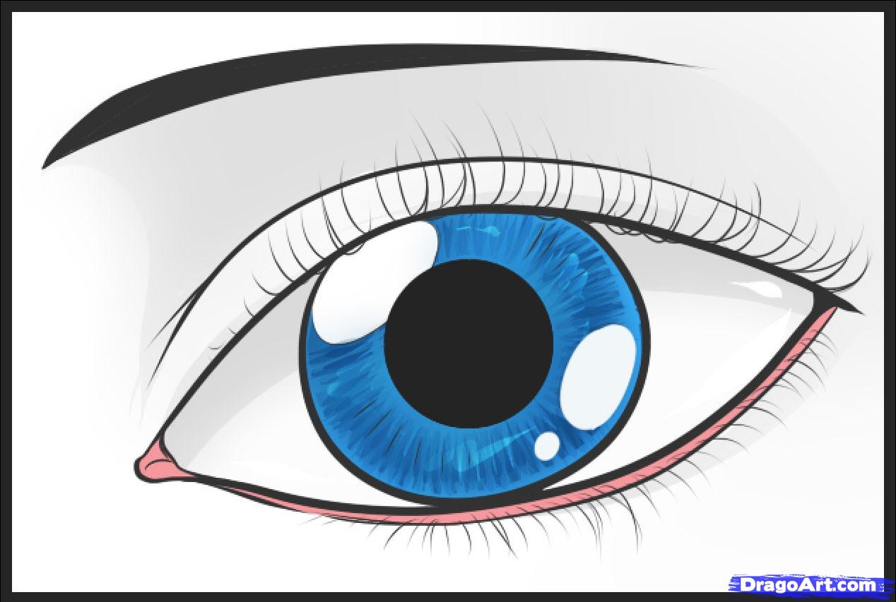 1268x853 How To Draw An Easy Eye, Step - An Easy Drawing