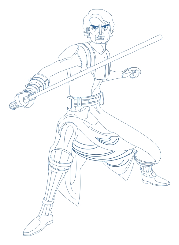 585x800 How To Draw Anakin Skywalker From Star Wars The Clone Wars Cartoon - Anakin Skywalker Drawing