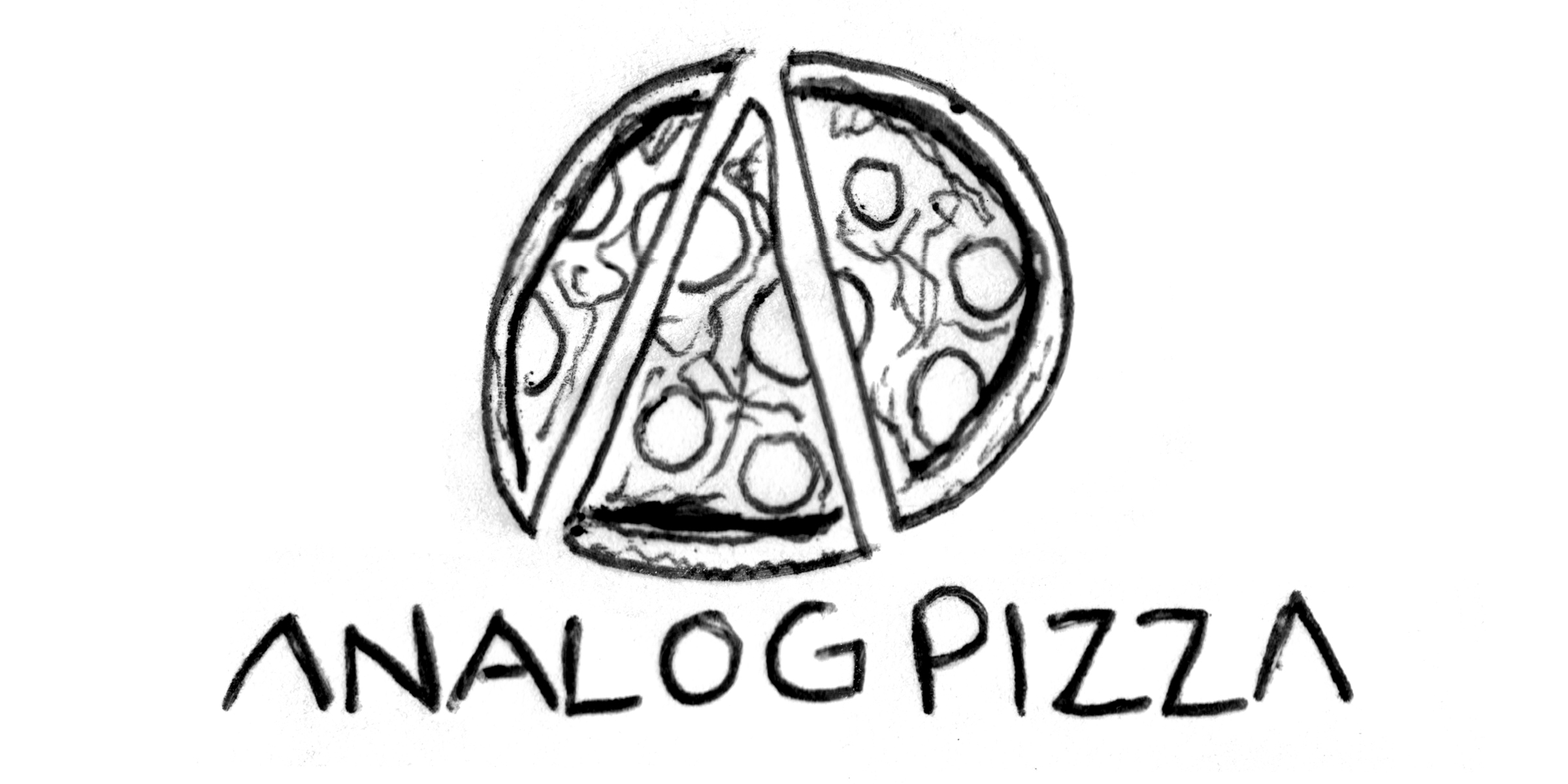 2400x1201 Analog Pizza - Analog Drawing