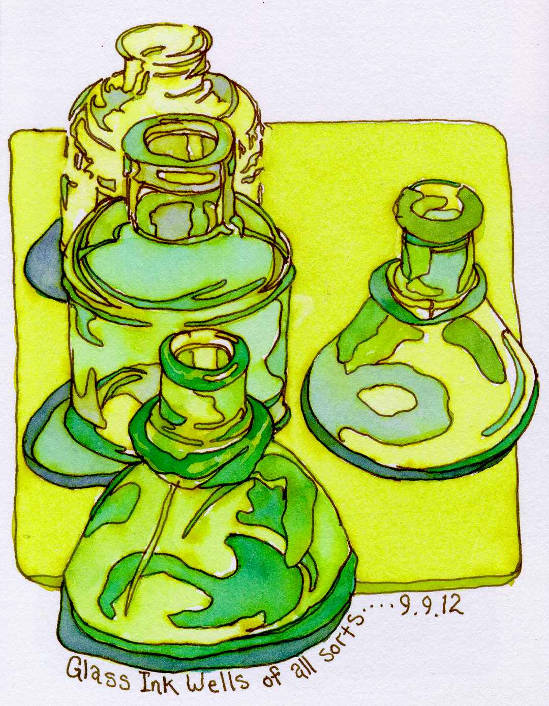 1080x1389 glass inkwells, analogous color schemes chris carter artist - Analogous Drawing
