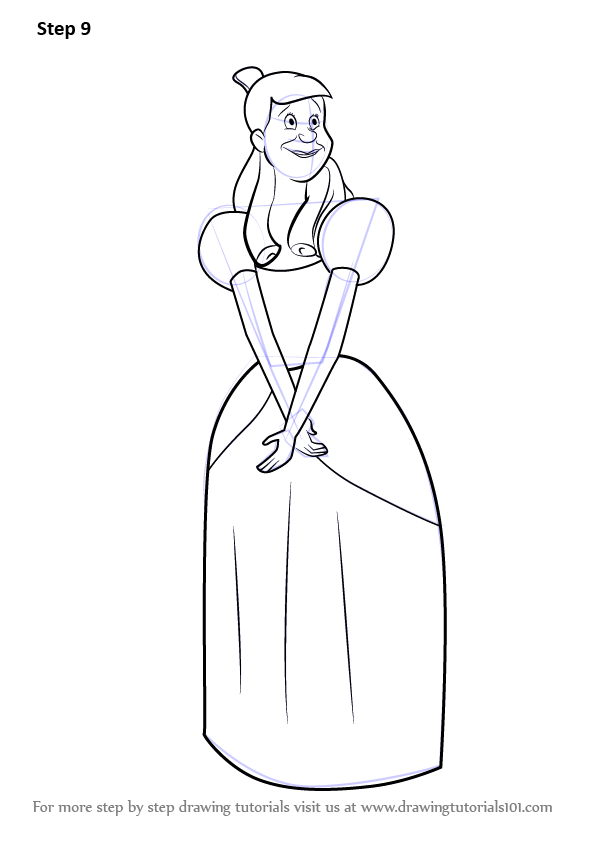 596x842 learn how to draw anastasia from cinderella - Anastasia Drawing