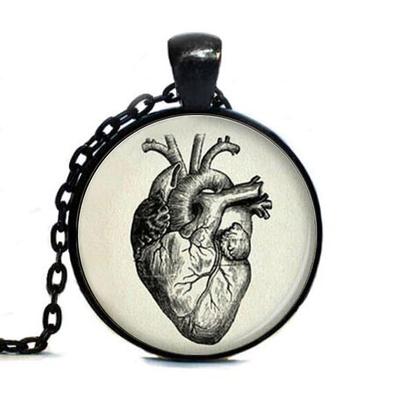 394x394 Steampunk Accessories Vintage Anatomical Heart Drawing Pendant - Anatomical Heart Drawing